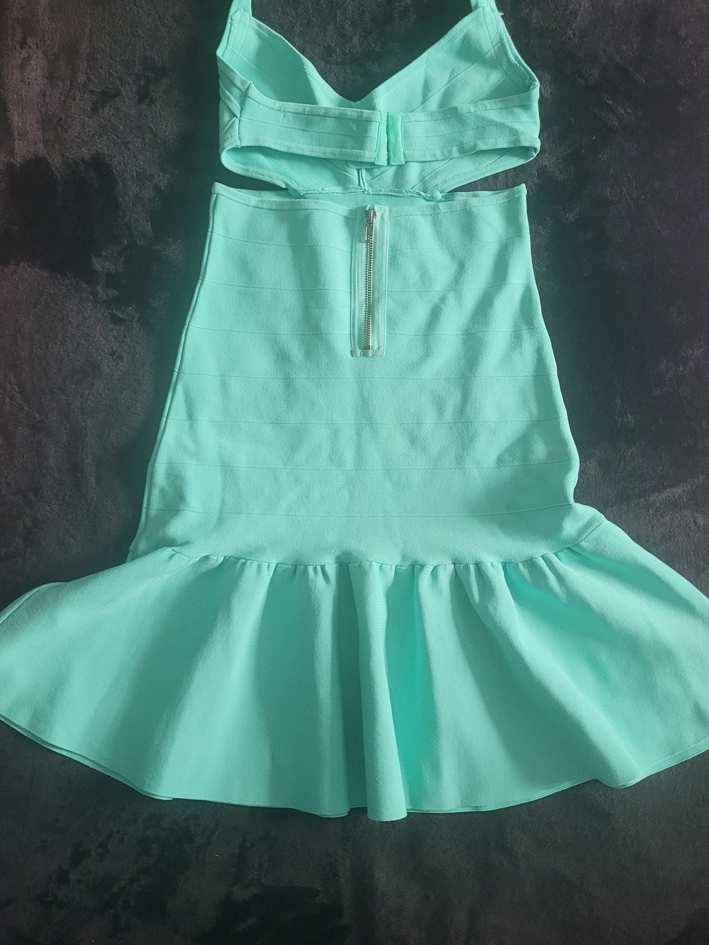 Guess Mint Green Backless Ruffle-Hem Dress - Picture 3 of 6